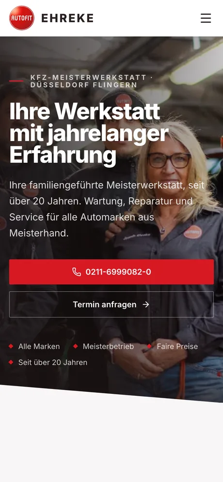 Autocentrum Ehreke, Ansicht am Handy