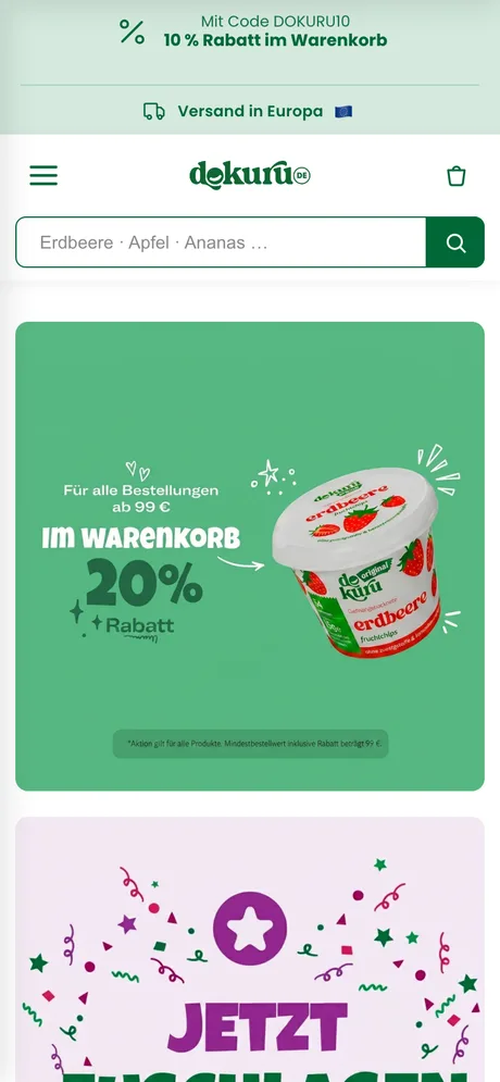 dokuru.de, Ansicht am Handy