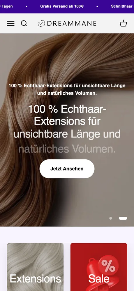 Dreammane, Ansicht am Handy
