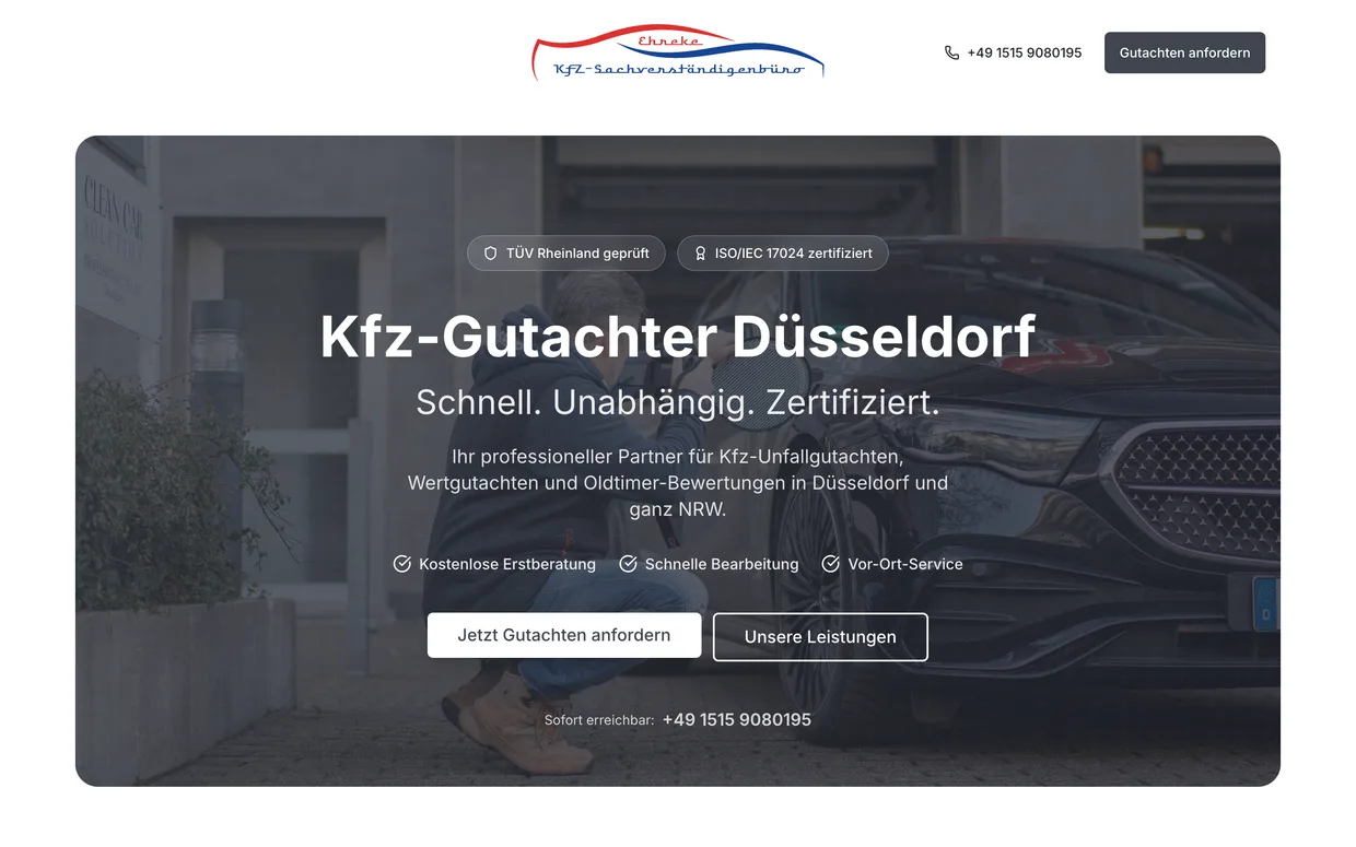 Ehreke Kfz-Sachverständigenbüro, Ansicht am Rechner