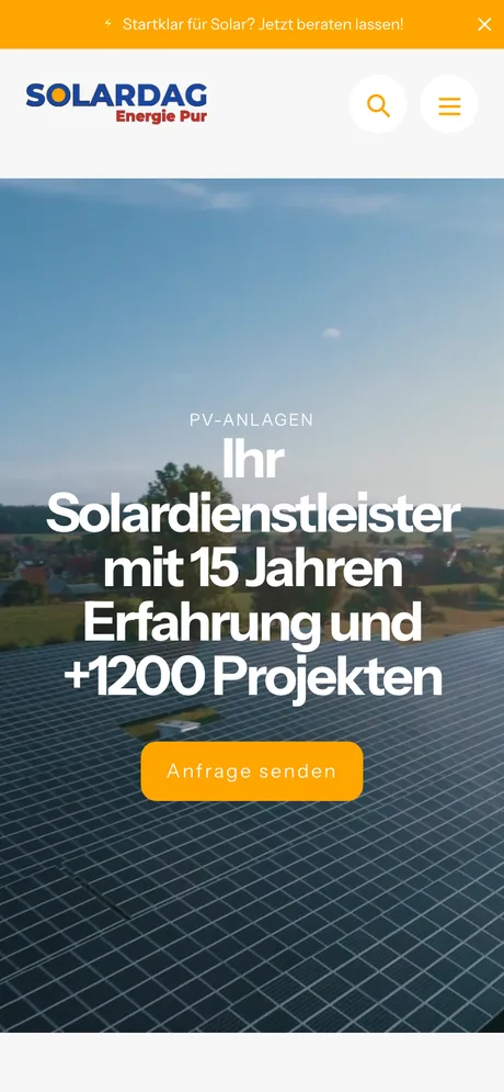 SolarDag, Ansicht am Handy